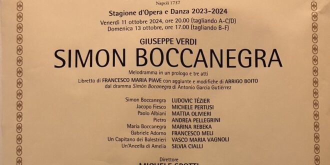 SIMON BOCCANEGRA, L’OPERA DI VERDI AL SAN CARLO SPLENDE PER BELLEZZA E PERFEZIONE